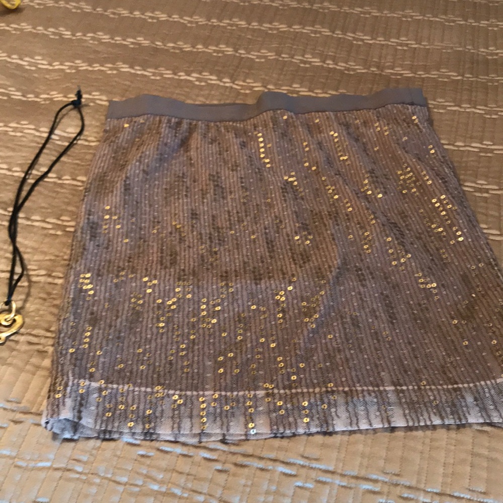 GAP skirt, brown with brown sequins, size 0